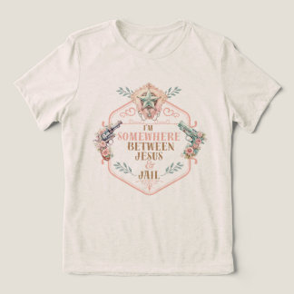 Camiseta Menina Boho Country - Jesus e Cadeia Engraçada