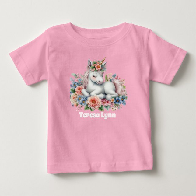 Camiseta Menina bonita fantasia unicórnio (Frente)