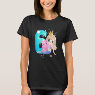 Camiseta Menina Bonita Sereia De Seis Anos De Nascimento 6