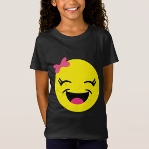 Camiseta Menina bonito & feliz de Emoji