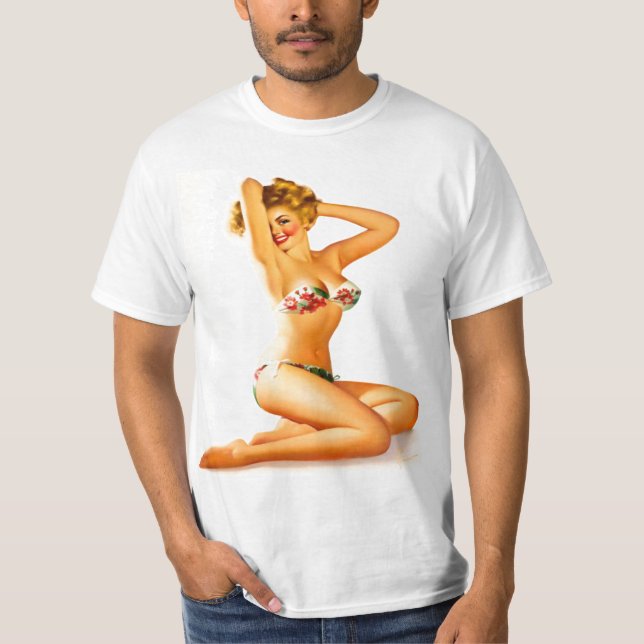 Camiseta Menina bonito no biquini (Frente)