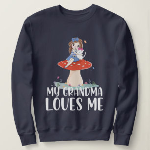 Camiseta Menina bonito no Cogumelo que minha avó ama