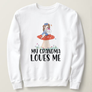 Camiseta Menina bonito no Cogumelo que minha avó ama