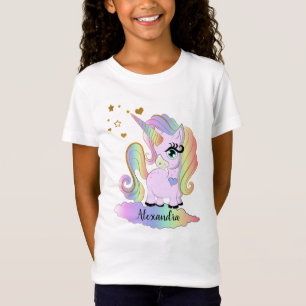 Camiseta Menina bonito personalizada do unicórnio