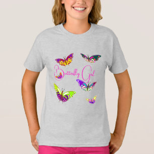 Camiseta Menina borboleta - borboletas coloridas