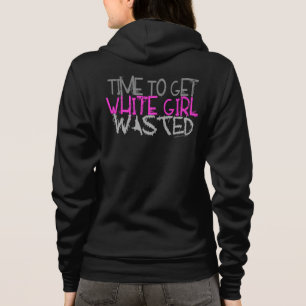 Camiseta Menina branca Hoodie desperdiçado