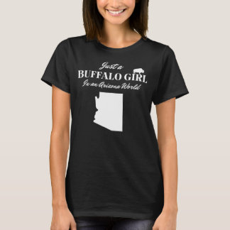 Camiseta Menina Buffalo em uma Arizona de Buffalo no Mundo 