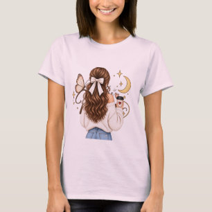 Camiseta Menina Butterfly do Café Aconchegante