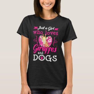 Camiseta Menina Cachorro Girafa Que Ama Dona de Pug Mãe Del