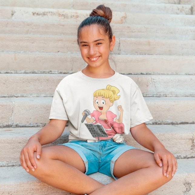 Camiseta Menina Cantando (Criador carregado)