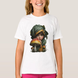Camiseta Menina Caprichosa da Floresta com Arte Fantástica 
