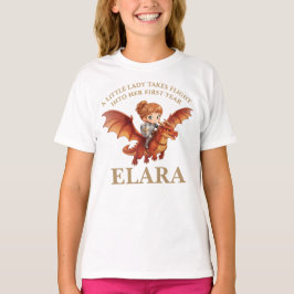 Camiseta Menina Cavaleiro Caprichosa e Primeiro Aniversário