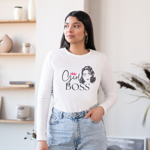 Camiseta Menina Chic Cute Boss Cita Forte Tipografia Mulher