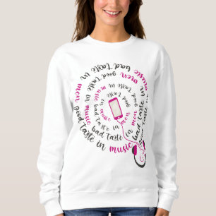Camiseta Menina cita Bom gosto na música, mau gosto nos hom