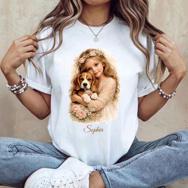 Camiseta Menina com Cachorrinho Beagle (Criador carregado)