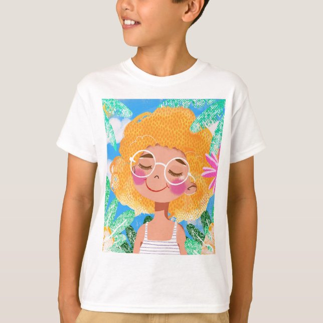 Camiseta Menina com Flores (Frente)
