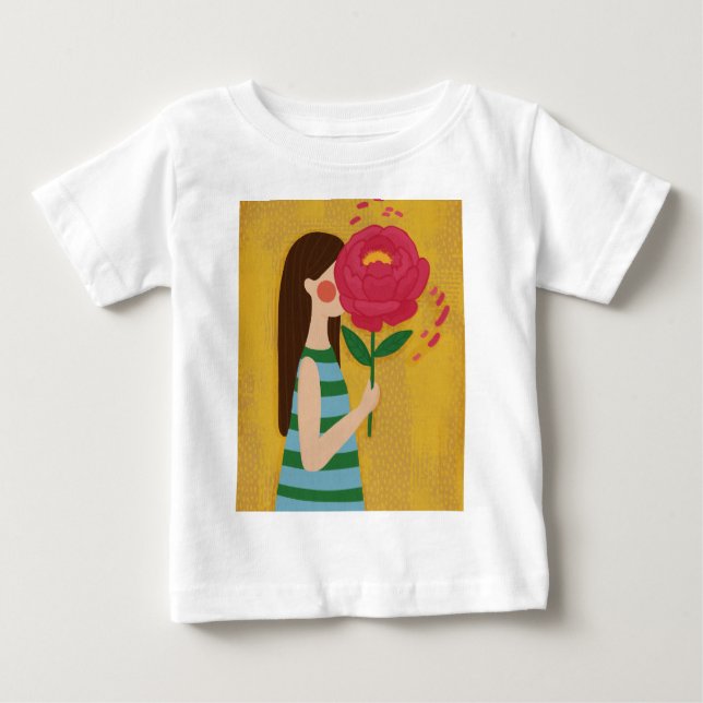 Camiseta menina com flores (Frente)