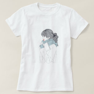 Camiseta Menina com ilustração gráfica legal do cachecol