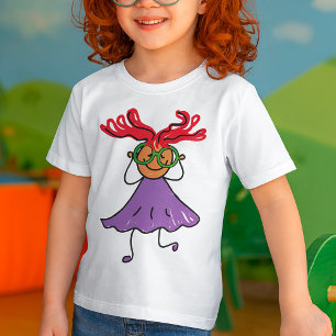 Camiseta Menina Com Óculos Grandes