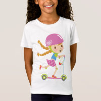 Menina com patinete