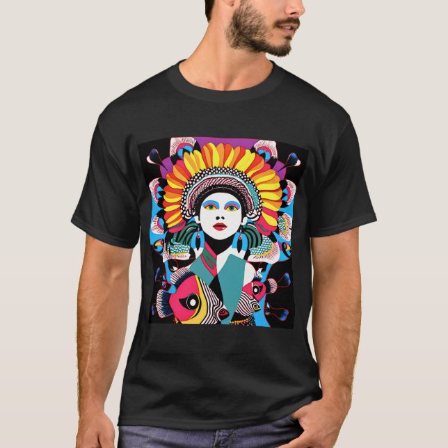 Camiseta menina com peixe colorido (Frente)