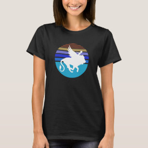 Camiseta Menina com sua retr de imaginação do Leão Marcado