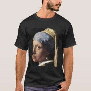 Camiseta Menina com um brinco da pérola (detalhe)
