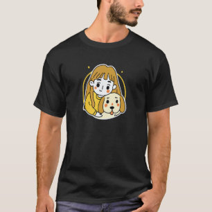 Camiseta Menina com um Labrador Cachorro Fofo Retriever Hom