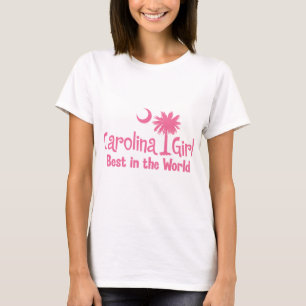 Camiseta Menina cor-de-rosa de Carolina melhor no mundo