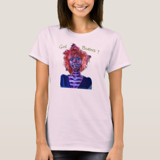 Camiseta menina cor-de-rosa do zombi