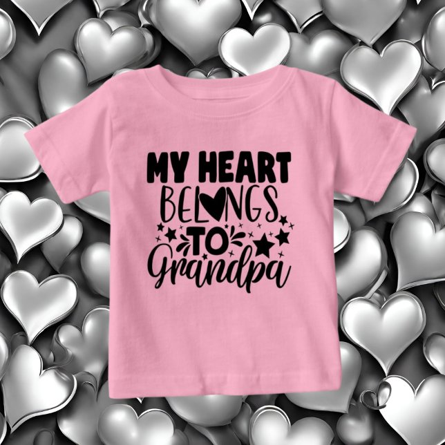 Camiseta menina coração Vovô palavra arte Baby (Criador carregado)