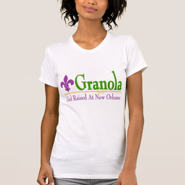 Camiseta Menina criada em Nova Orleans, adicione texto. (Frente)