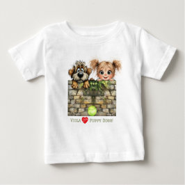 Camiseta Menina Curiosa Fofa e Cachorrinho Curioso Fofo