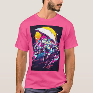 Camiseta Menina da Escola dos Guarda-chuvas Miku