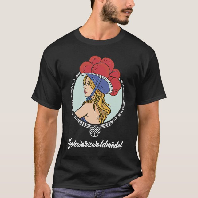 Camiseta Menina da Floresta Negra com chapéu Bollen tradici (Frente)