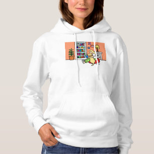 Camiseta Menina da leitura com um Hoodie amarelo de
