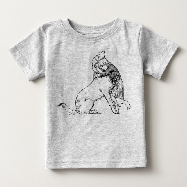 Camiseta menina da linhagem de cachorros, menina (Frente)