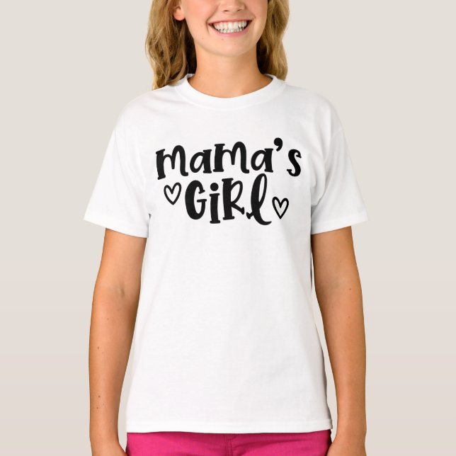 Camiseta Menina da mamãe coordenando meu Dia de as mães (Frente)