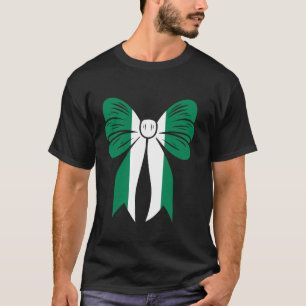 Camiseta Menina da Nigéria Coquette Laço Fita Orgulho Afric