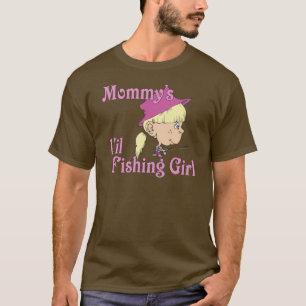 Camiseta Menina da pesca da mamã pouca