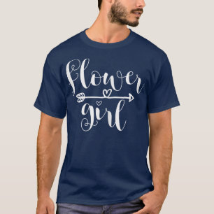 Camiseta Menina das Flores Coração de Seta Para Casamento e