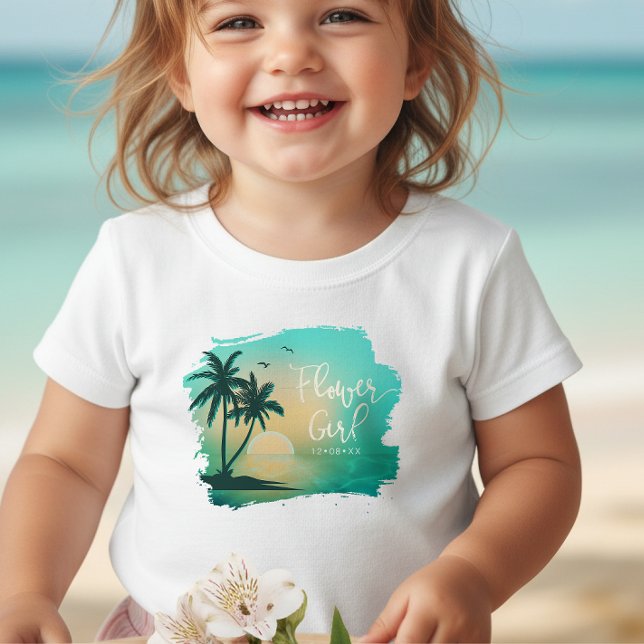 Camiseta Menina das Flores Tropical Isle Azul ID581 (Criador carregado)