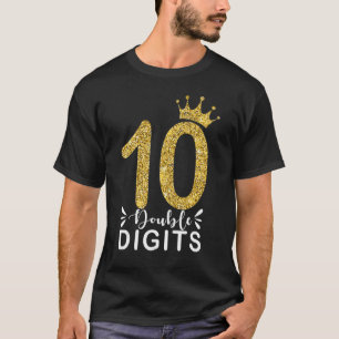 Camiseta Menina de 10 anos de idade  Dígitos Duplos Anivers