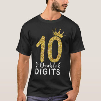 Camiseta Menina de 10 anos de idade  Dígitos Duplos Anivers