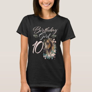 Camiseta Menina de 10 anos de idade fã de cavalos aniversár