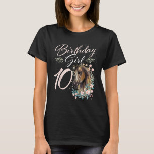 Camiseta Menina de 10 anos de idade fã de cavalos aniversar