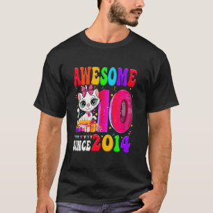 Camiseta Menina de 10 anos de idade Festa Gatinho fofo 10 A