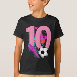 Camiseta Menina de 10 anos de idade jogadora de futebol no 