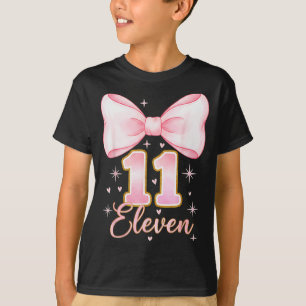 Camiseta Menina de 11 anos de idade Coquette Bow É Meu Onze