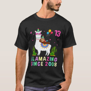 Camiseta Menina de 13 anos de idade fazendo aniversário de